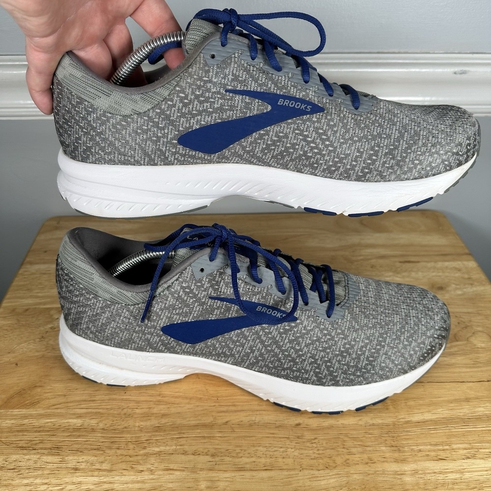 Men's Brooks Launch 6 (1102971D081) Gray/Blue Shoes Sneakers Size 11.5 - Picture 2 of 10